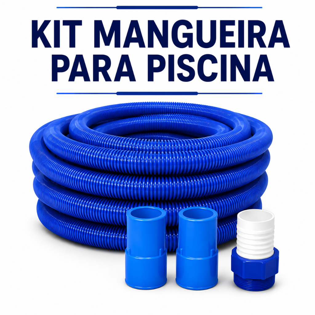 Kit Mangueira 3 Metros + Ponteira E Adaptadores Para Piscinas