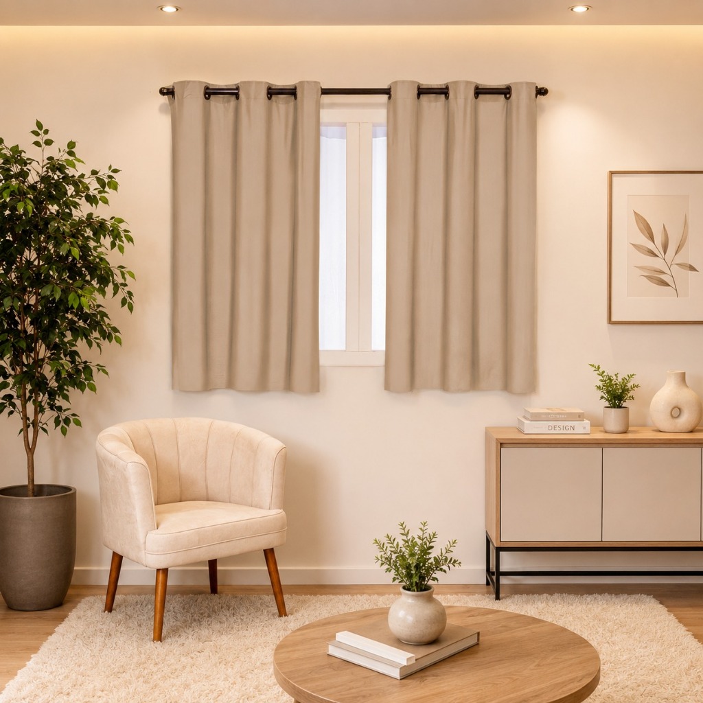 Cortina Blackout 2.20m x 1.30m Corta 100 % a Luz para Sala, Escritorio, Quarto