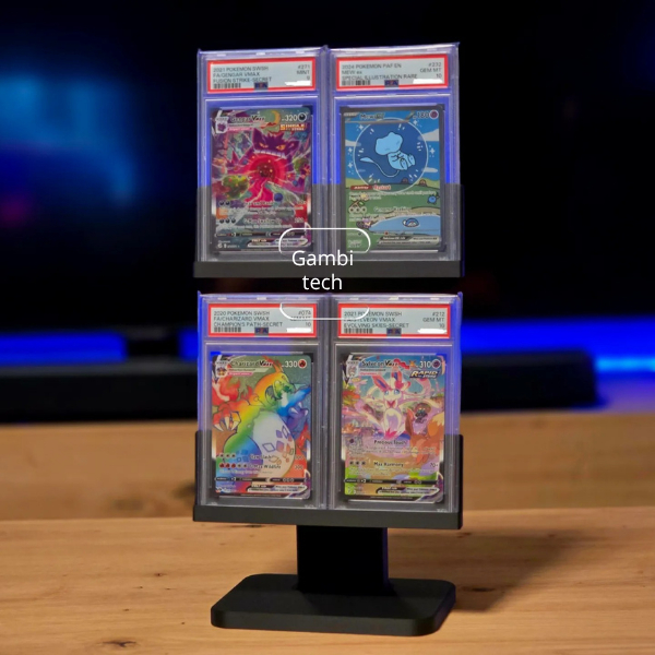 Suporte de exibição moderno para placa classificada Pokémon 2x2 PSA cartas TGC colecionáveis raras slabs top loader