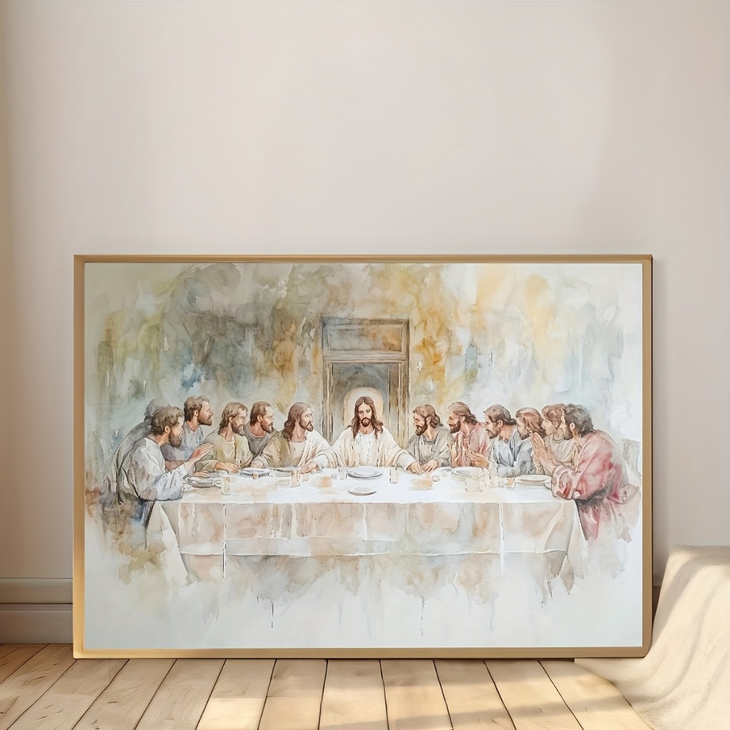 Quadros Decorativos Natalinos A Santa Ceia Arte Religiosa Cristã Clássica para Sala e Escritório Decoração De Natal
