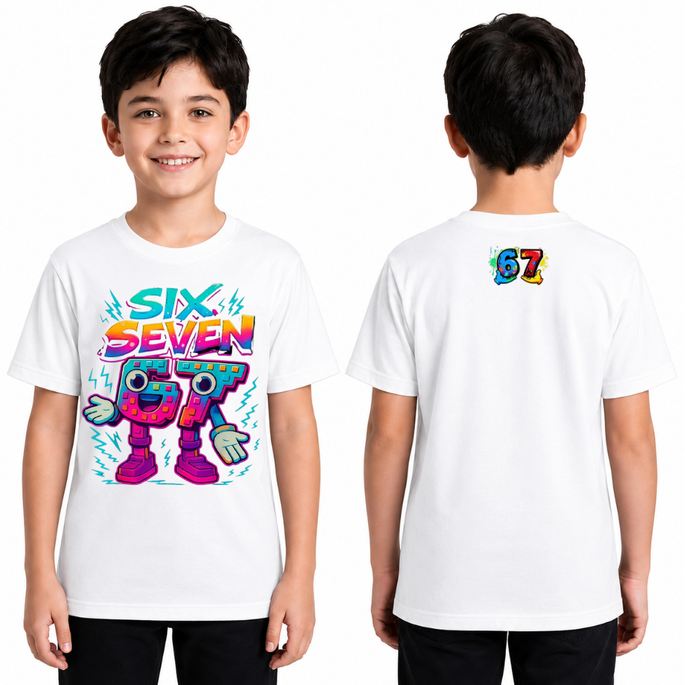 Camiseta 67 SIX SEVEN Inspirada – Estampa Colorida, Personagens , Algodão Confortável