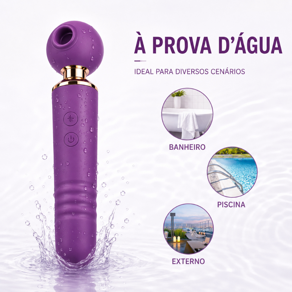 Vibrador Feminino Íntimo 3 em 1 Sugador Estimulador Recarregável com Sucção Vai e Vem Sex Shop