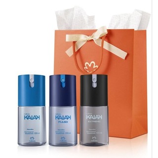 Kit 03 Desodorante Kaiak masculino(kaiak pulso,kaiak extremo e kaiak 100ml)+ sacola presente com laço