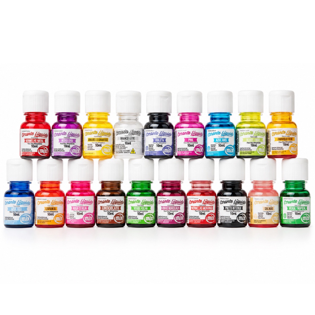 7un CORANTE LÍQUIDO ALIMENTÍCIO MIX 10ml DIVERSAS CORES