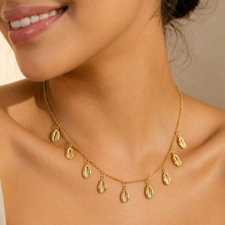 Chocker Laminado Pendurado Dourado Feminino Lindo Praia Verão