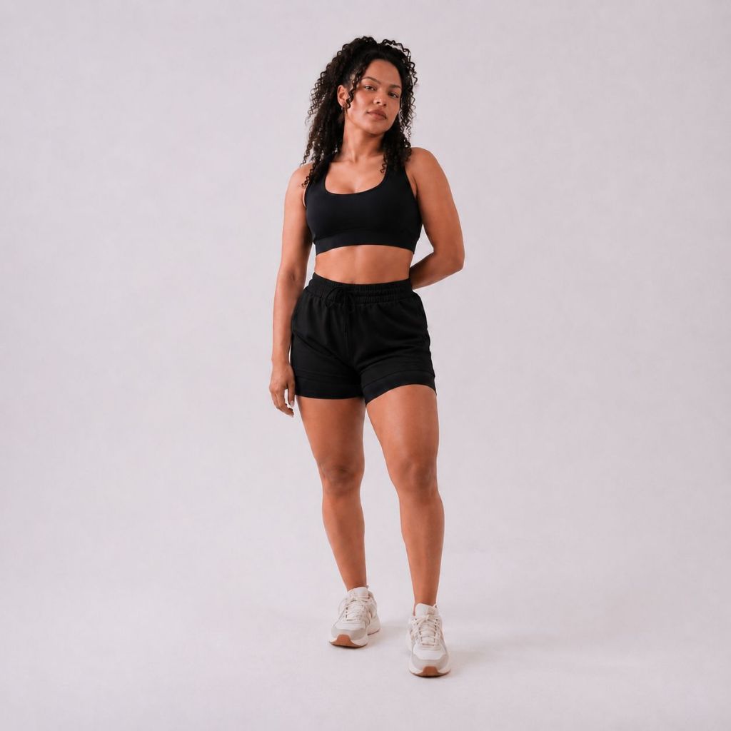 Short e Top Regata Academia Feminino Conjunto Fitness Confortável Dry Fit