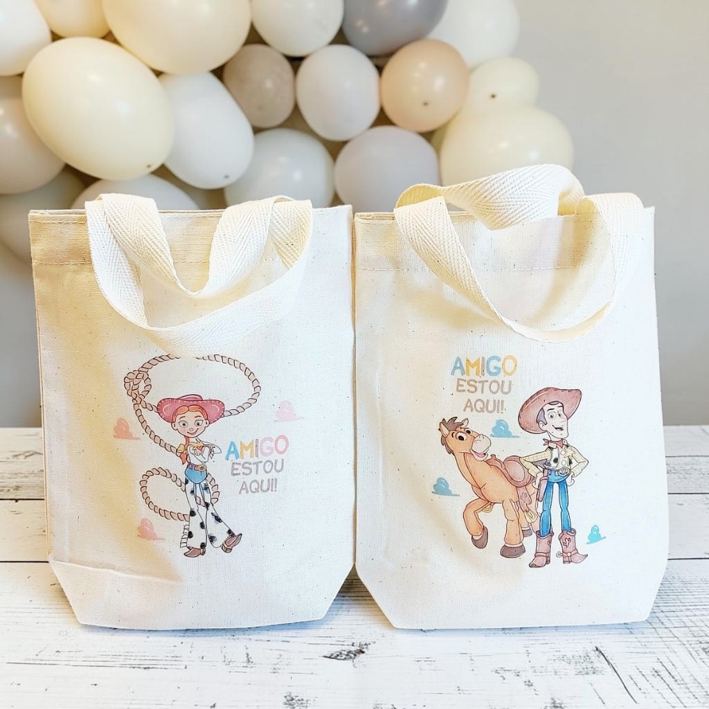 10+ Sacola Surpresa Toy Story Duo Aquarela - Lembrancinha Personalizada de Aniversário Infantil