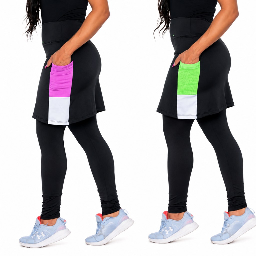 Kit 2 calça saia academia leg saia moda evangelica treino legging