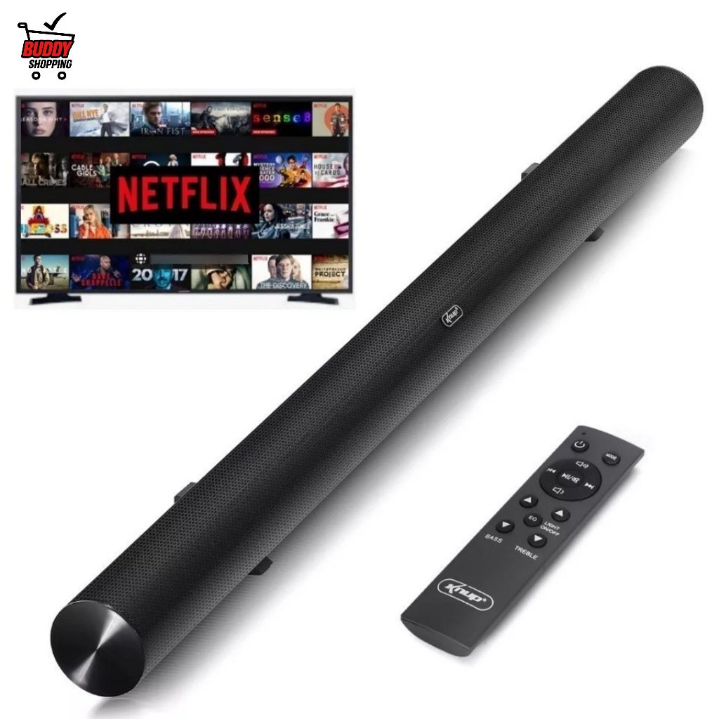 Soundbar para TV Home Theater Bluetooth 60W RMS Cabo HDMI Óptico Auxiliar Som Po
