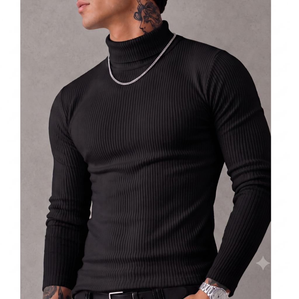 Blusa Cacharrel Masculina Gola Alta Suéter Frio Inverno Premium