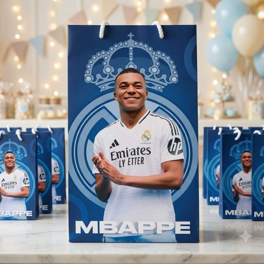 Sacolinha Personalizada P- Lembrancinhas-Envio Rápido- Kylian Mbappé - Futebol -pegue e monte