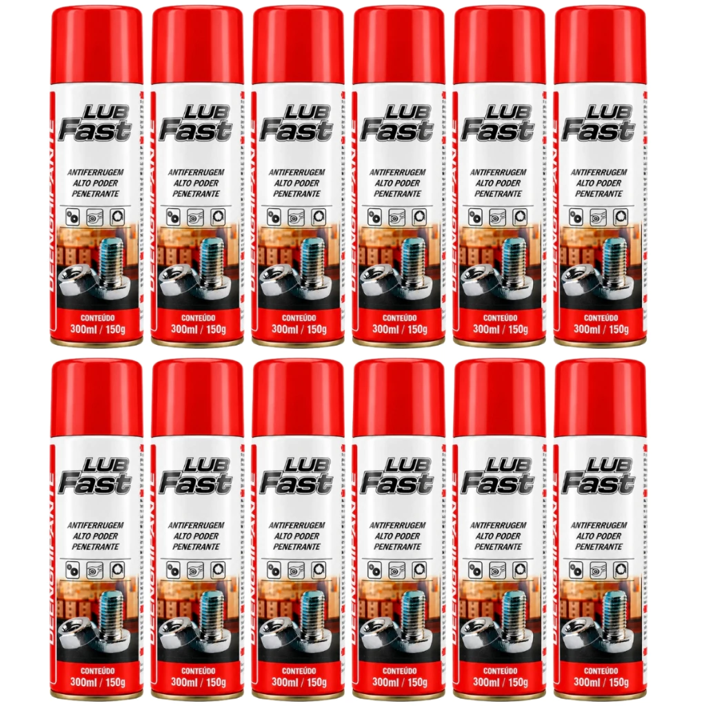 Kit Desengripante Spray 300ml 12 Unidades Te0001161 Lub Fast