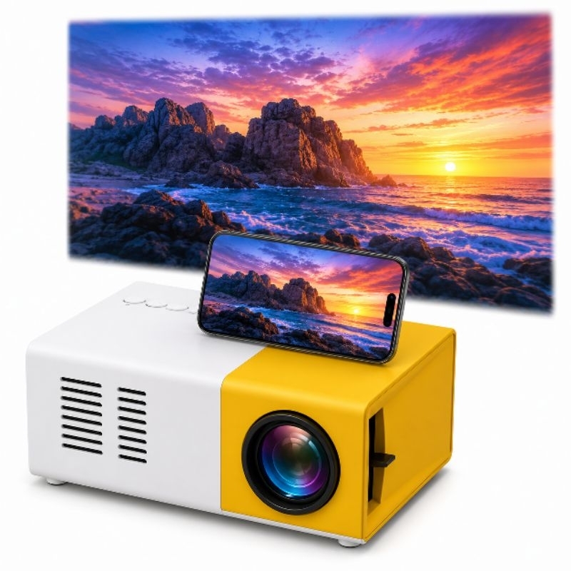 Mini Projetor Portátil LED YG300 HDMI Full HD 1080p 600 Lumens Cinema