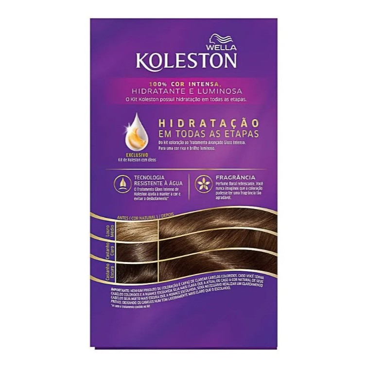 Tintura de cabelo permanente Koleston 50 castanho claro com revestimento cinza — imagem 2 de 2