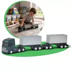 Caminhão Brinquedo Iveco S-Way Rodotrem 9 Eixos Miniatura Usual Carretas Articuladas Presente Menino
