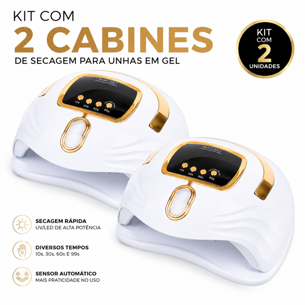 KIT 2 Cabines Sun S5 57 Leds 268W de Potência Para Secagem Unhas de Gel