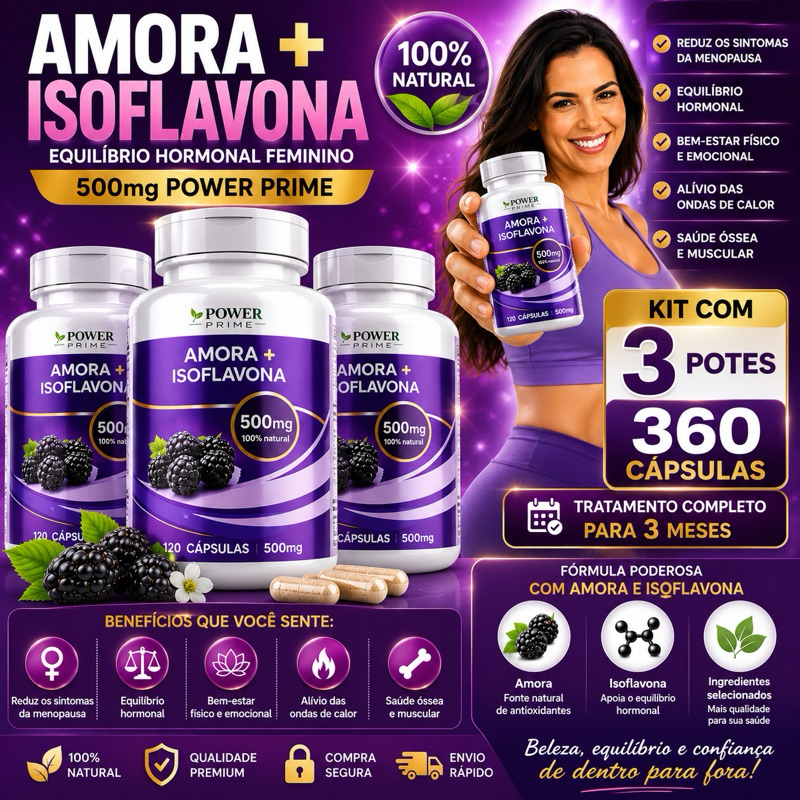 Amora Com Isoflavona 120 500mg capsulas por pote — imagem 2 de 2