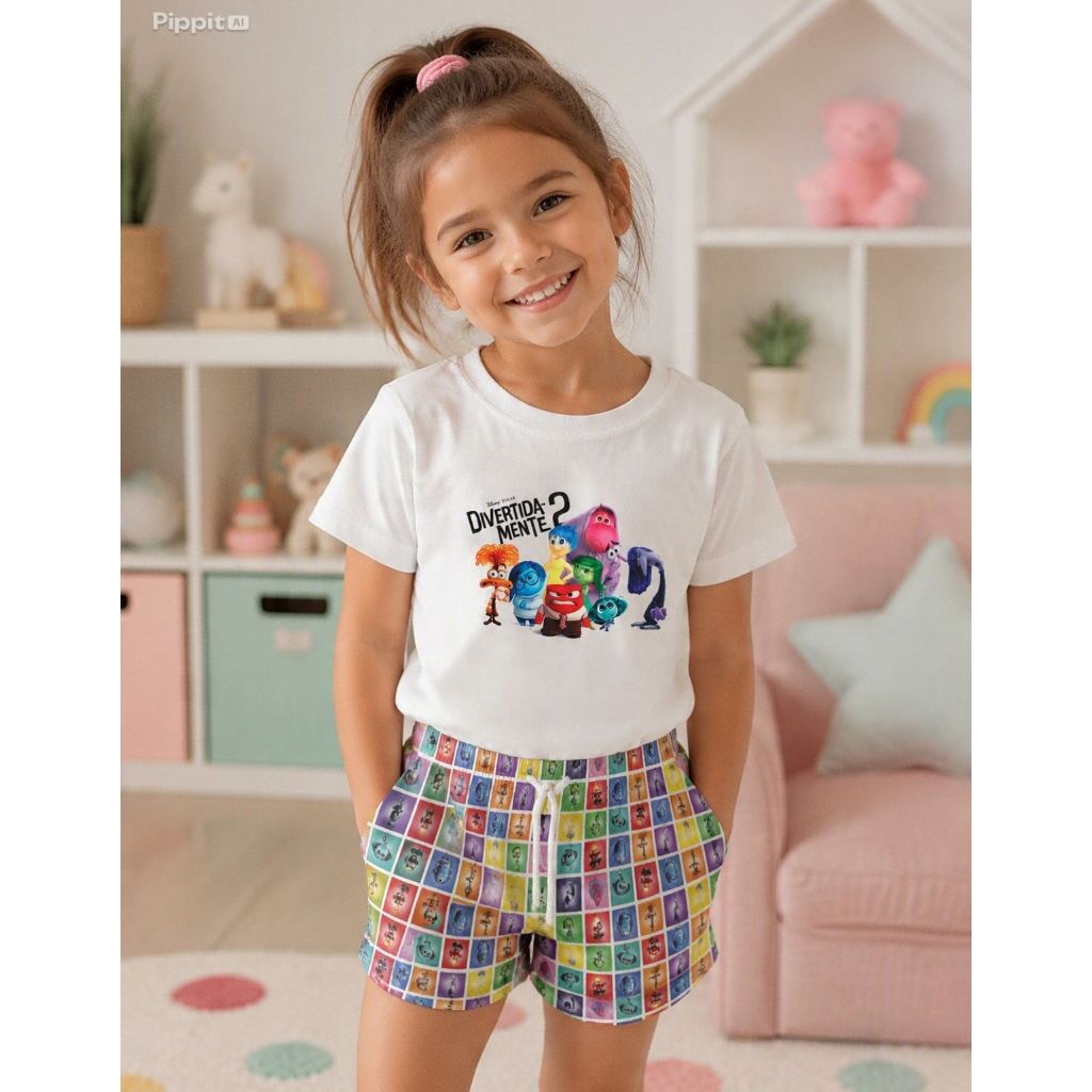 Conjunto Infantil Menino Menina Camiseta Short Moda Verão Kids