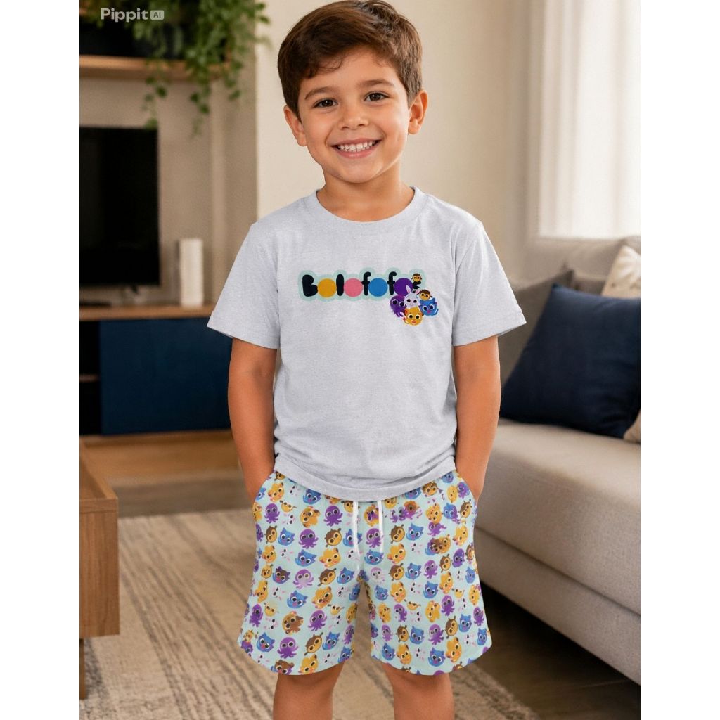 Conjunto Infantil Camiseta Short Moda Verão Kids Personagens Temáticos