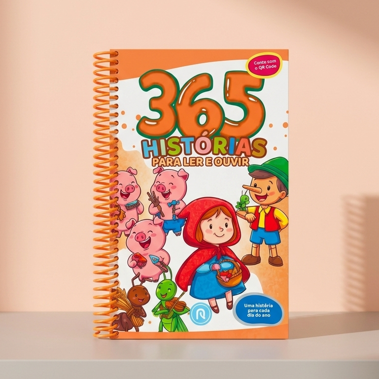 365 Histórias Para Ler e Ouvir Ouça com QR Code Espiral Contos Educativos para Ler e Escutar