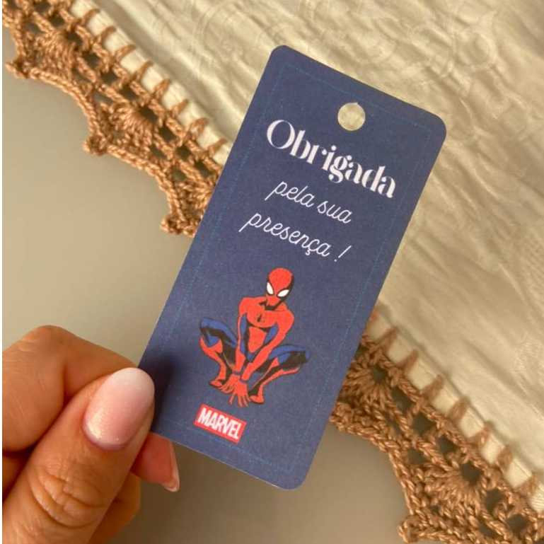 Tag Lembrancinha homem aranha Infantil Personalizada | Cartão Agradecimento Festa Aniversário | Mimo Infantil