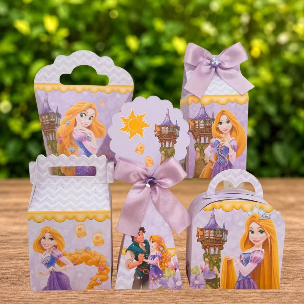 Kit de Caixas Rapunzel Enrolados Personalizada /Lembrancinha de Festa /Aniversário