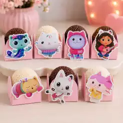 Kit Forminhas com Apliques A Casa Mágica da Gabby para docinhos Festa Infantil Aniversário