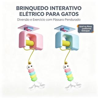 Brinquedo Interativo Elétrico para Gatos, Pássaro Voador com Corda Elástica 1,8m, Recarregável
