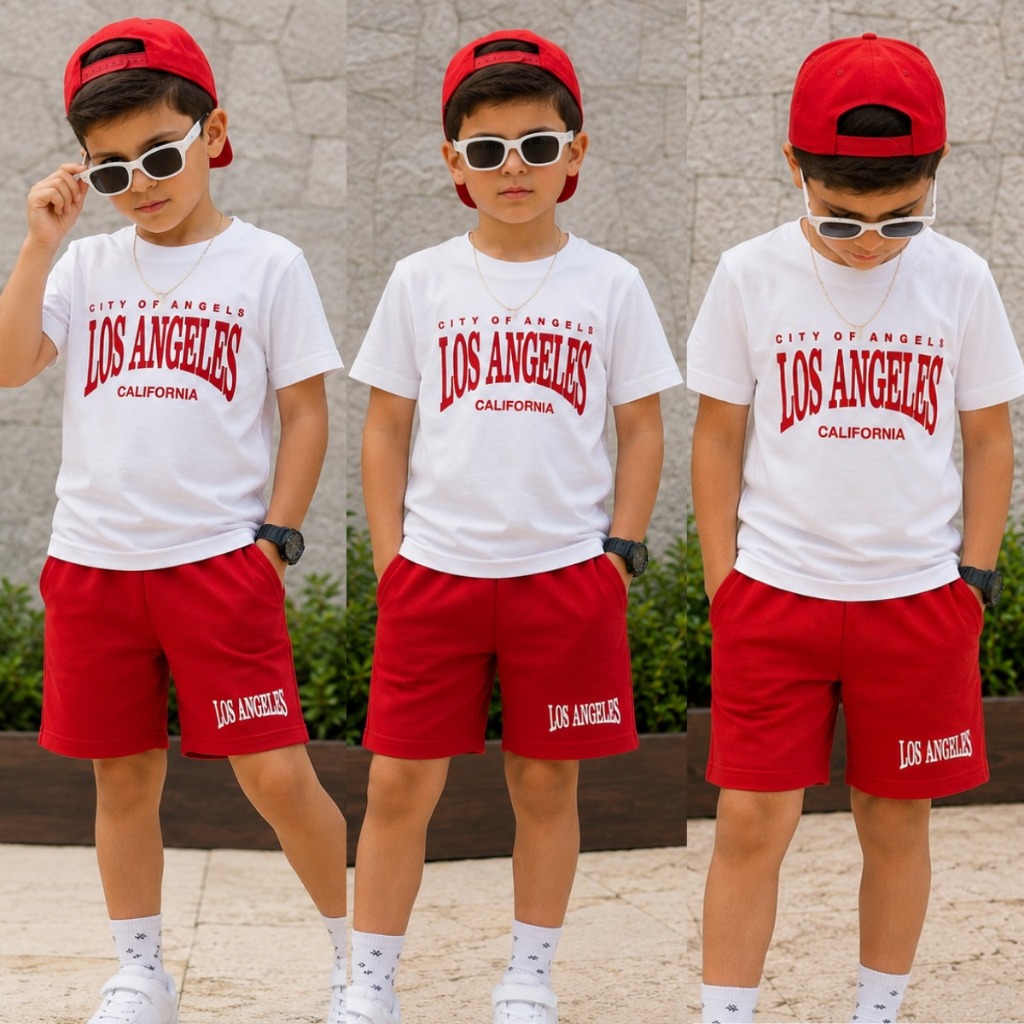 Conjunto Masculino Infantil Moletinho - Bermuda e Blusa Algodão - Roupa de Menino - 2 a 12 Anos