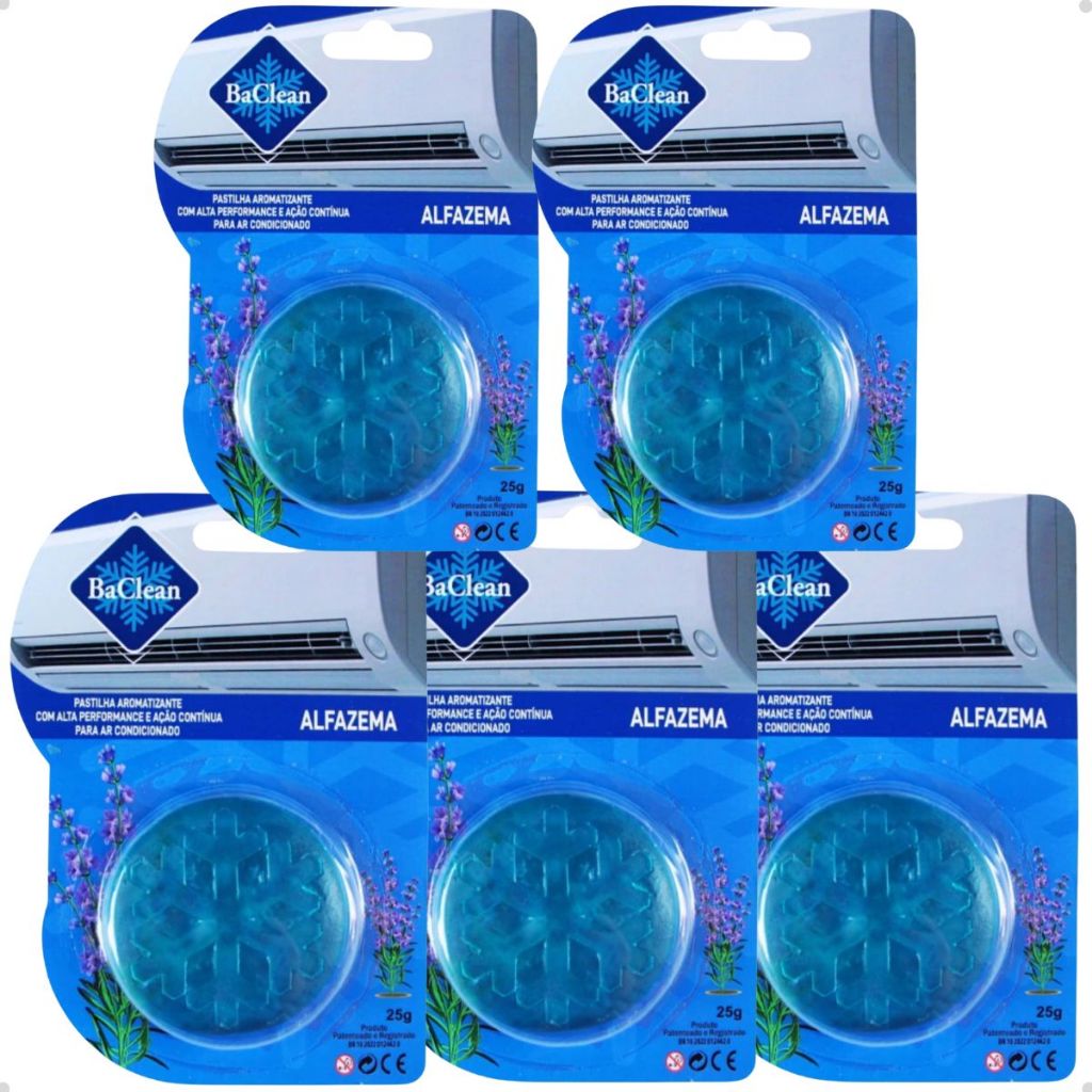 Kit 5 Pastilhas Aromatizante Ar Condicionado Alfazema