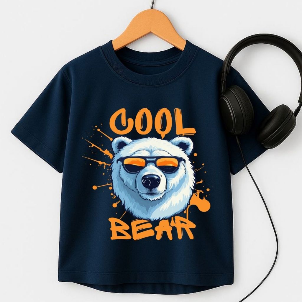 Camiseta Infantil Oversized Menino Blusa Masculina 100% Algodão 4 ao 16 Modinha Urso Promoção Lançamento Bear