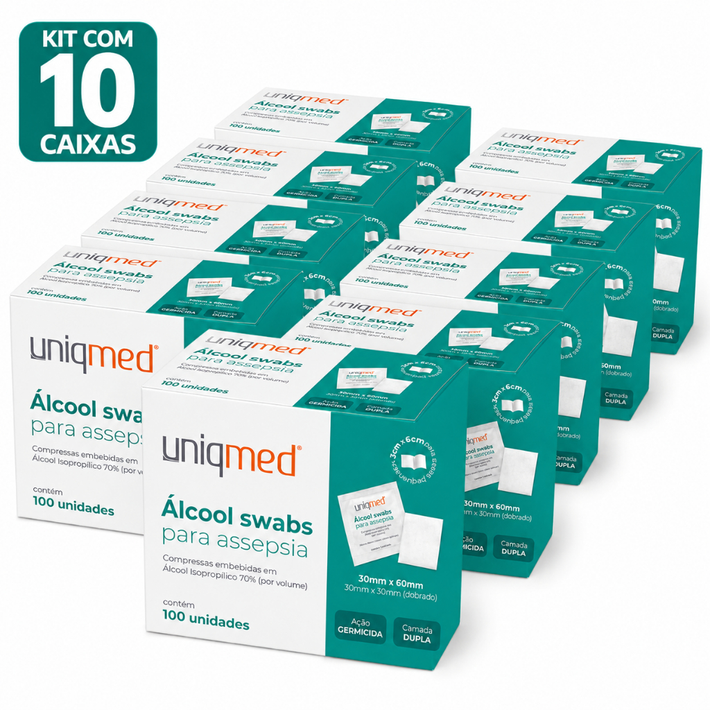 Alcool Swab 70% Saches Lencos Umedecidos Uniqmed
