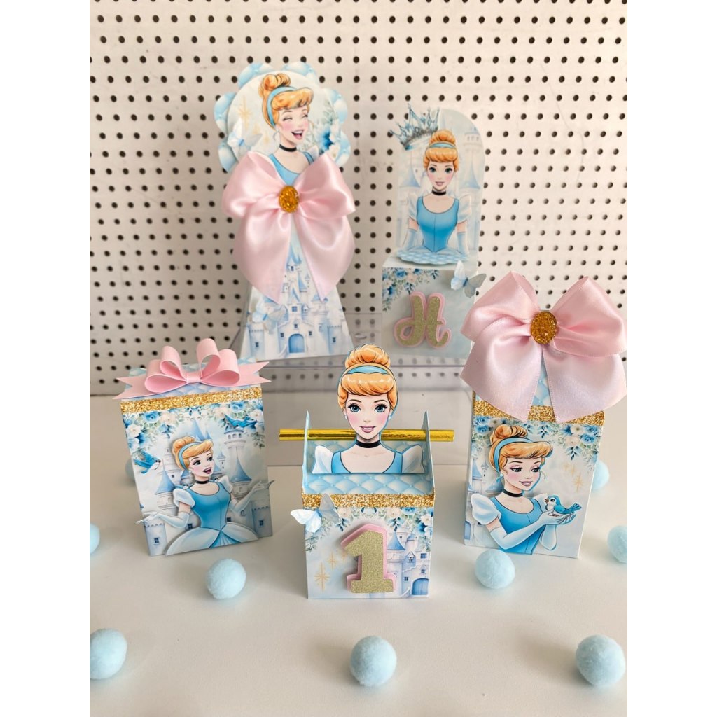 Kit festa- Cinderela - Pegue e Monte - Lembrancinha Personalizada – Caixinhas infantil Decoração