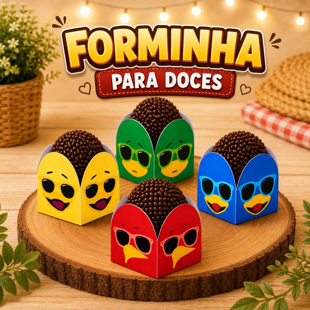 120 Forminhas para doces Bento e Totó Patinho Colorido , 4 pétalas brigadeiro Festa infantil Doces Aniversario