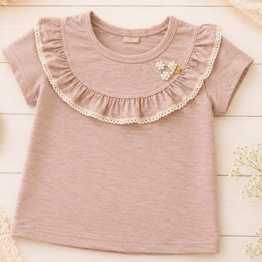 Blusa feminina verao com perolas e babado REF1610