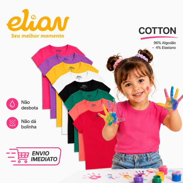 Blusa Infantil Menina Baby Look Cotton Elian Roupa Infantil Menina