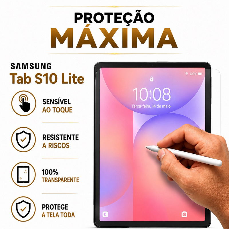 Película Premium Para Tela Tablet S10 Lite Samsung Galaxy Tab Máxima Proteção An