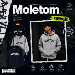 Moletom New York Cinza casual Varias cores