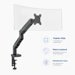 Suporte para Monitor Articulado Sumay 15 a 35 Pol Pistão a Gás Braço de Mesa VESA F800W