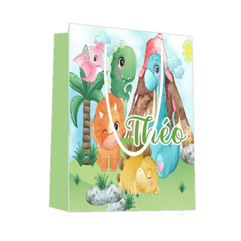 Sacolinha Dinobaby Dinossauros Personalizada para Aniversário/ Lembrancinha Festa Infantil / Qualquer nome e idade