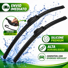 Par Palhetas Limpador de Parabrisa Silicone Universal Alta Durabilidade Paleta Para-brisa Todos Carros Encaixe Gancho