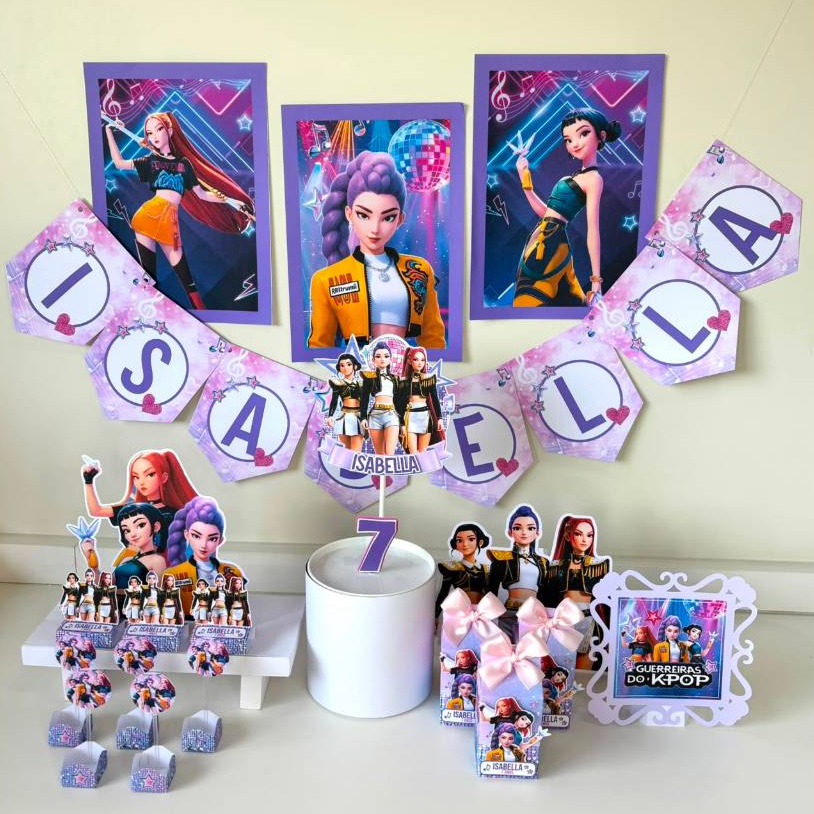 Kit Festa Guerreiras do K-pop Personalizado | Só Bolinho | Aniversário Lembrancinha | + de 50 itens