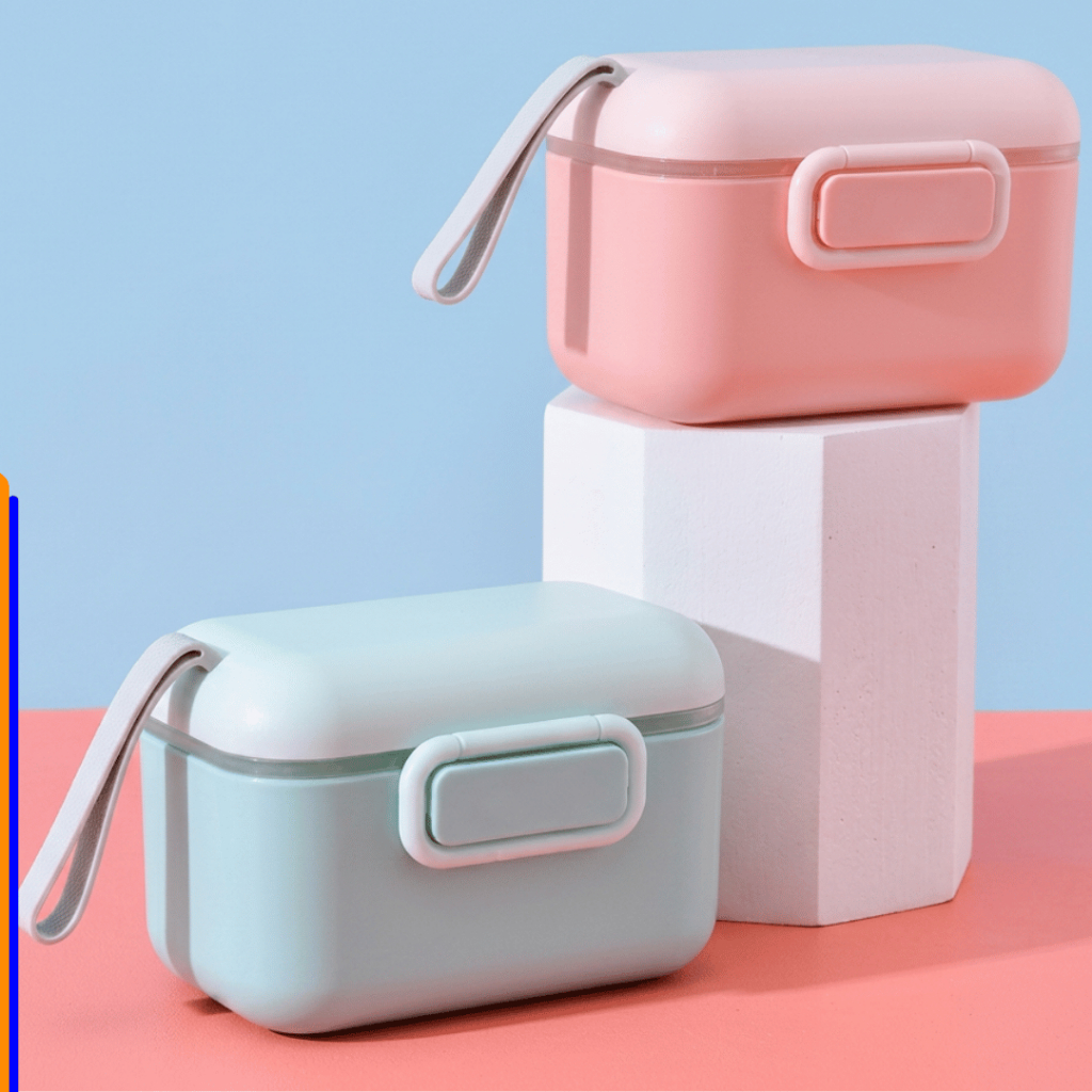 Lanfy Pote Para Armazenar Leite Em Pó Portátil / Fofo / Multicolorido 400ML