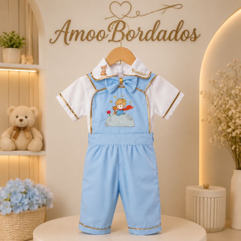 jardineira pequeno príncipe,pequeno príncipe, aniversário pequeno príncipe