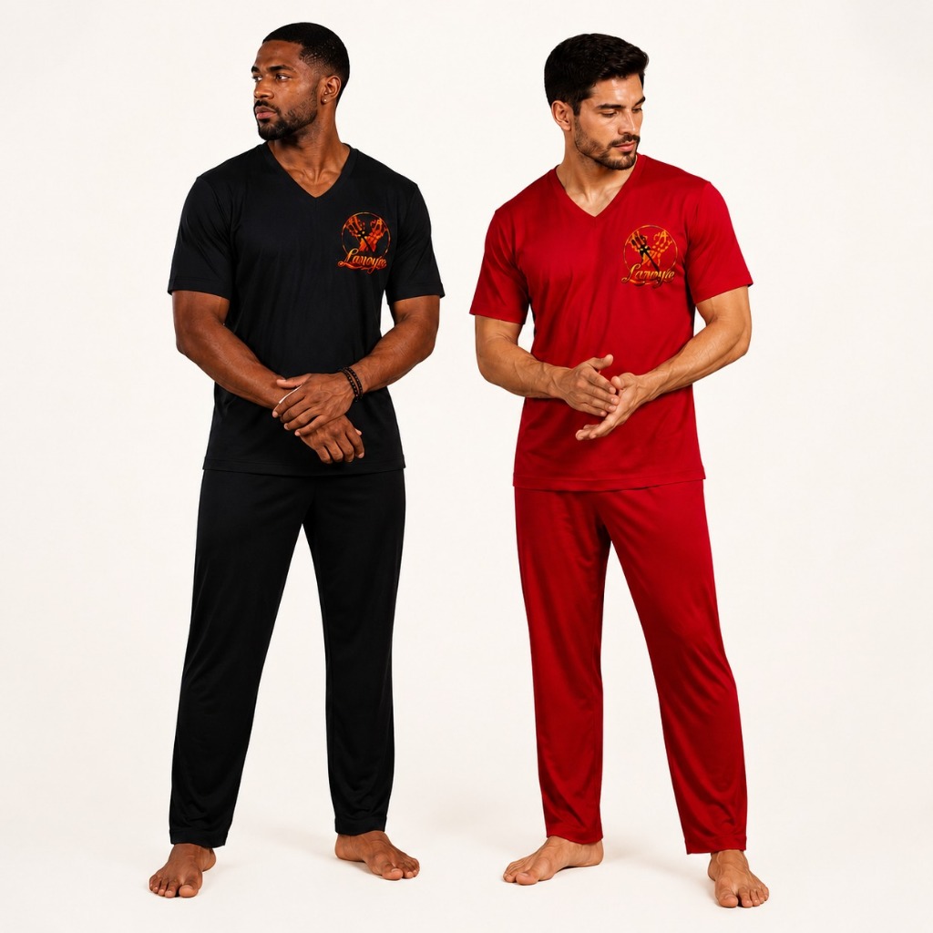 Conjunto Masculino Umbanda Candomblé Laroyê Estampado premium 2 Peças Do P Ao EGG