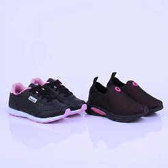 KIT 2 PARES Tenis Infantil Calce Facil Menina Preto Pink K Telinha e Escolar Preto Rosa Kidstep