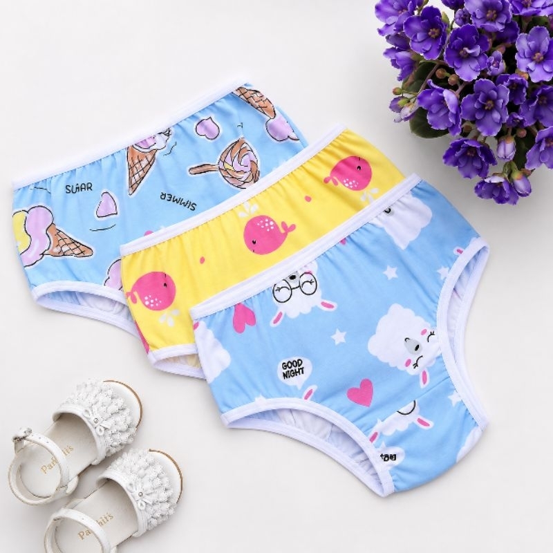 Kit 3 Calcinhas Infantil Menina 100% Algodão Forro Duplo Confortável Desfralde Juvenil