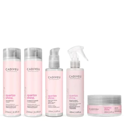Cadiveu Kit Quartzo Shine Shampoo + Condicionador + Máscara + Proteína + Fuído