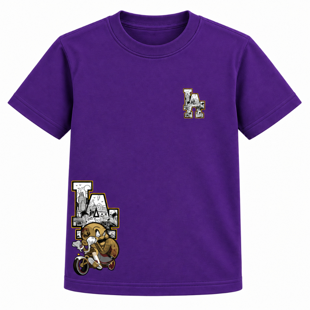 Camiseta Infantil Moderna, Camiseta Masculina, Camiseta Adulta de Algodão, Camisa Los Angeles