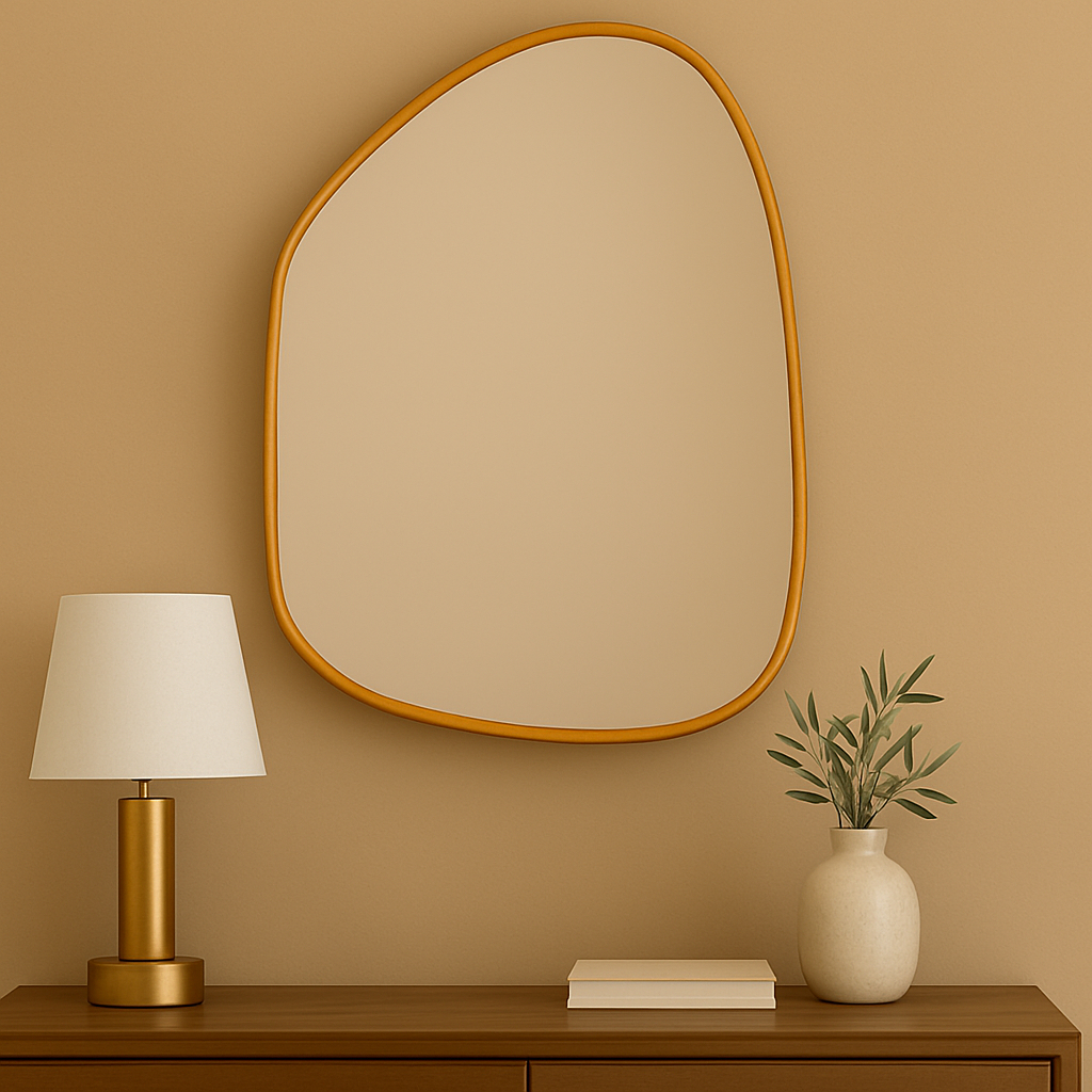 Espelho Para Parede Decorativo Orgânico Modelo Rocha 100x70cm Sala, Quarto, Penteadeira